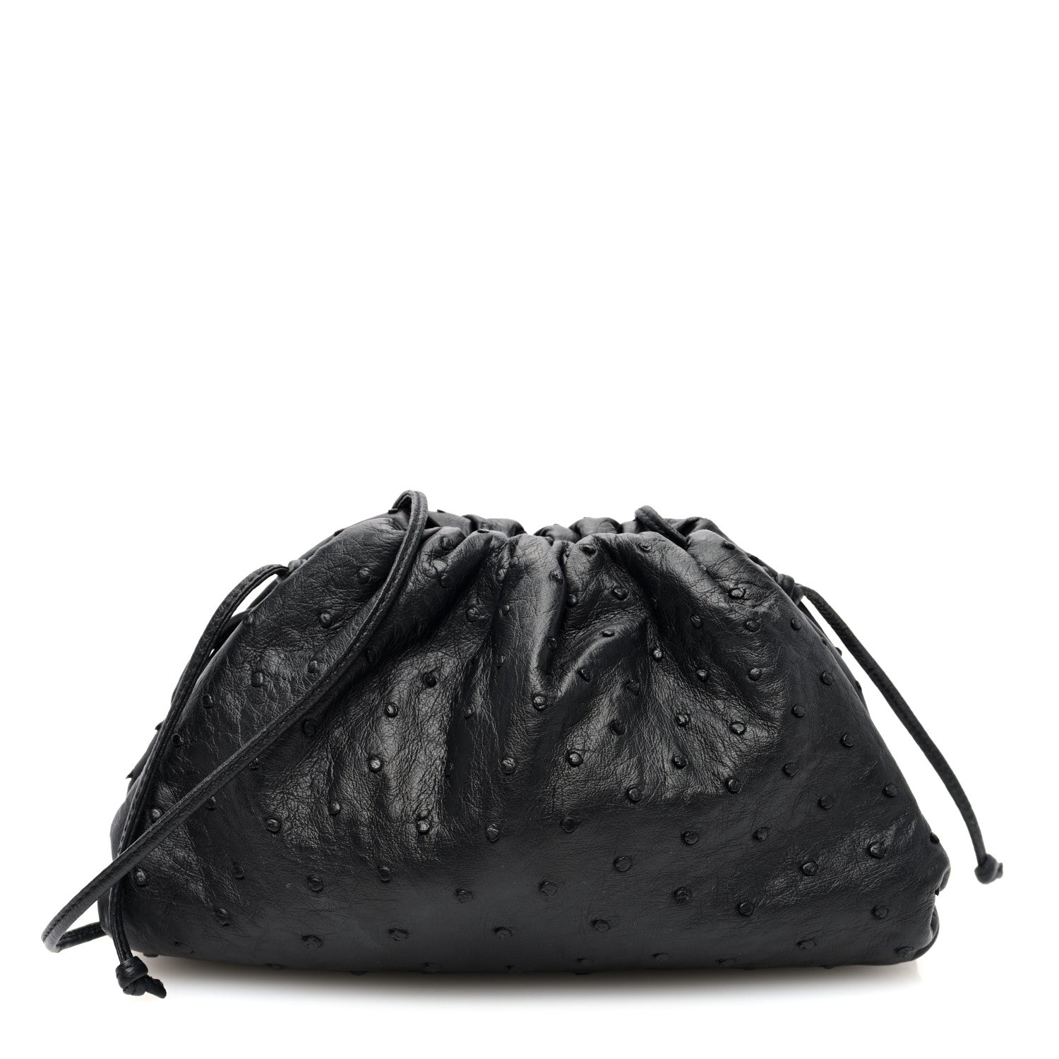 Bottega Veneta Ostrich The Mini Pouch Black 1 of 10