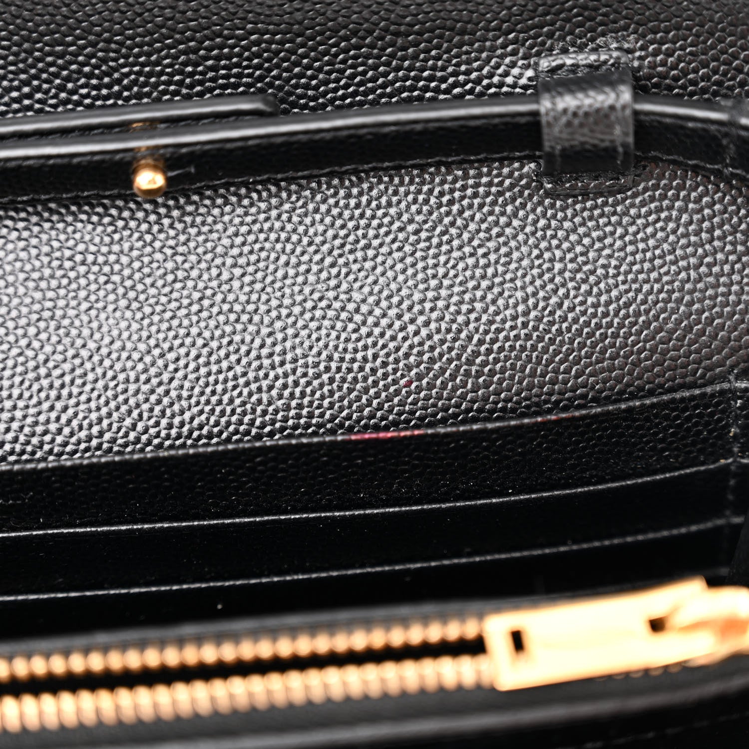 Saint Laurent Grain De Poudre Monogram Chain Wallet Black 11 of 12