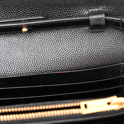 Saint Laurent Grain De Poudre Monogram Chain Wallet Black 11 of 12