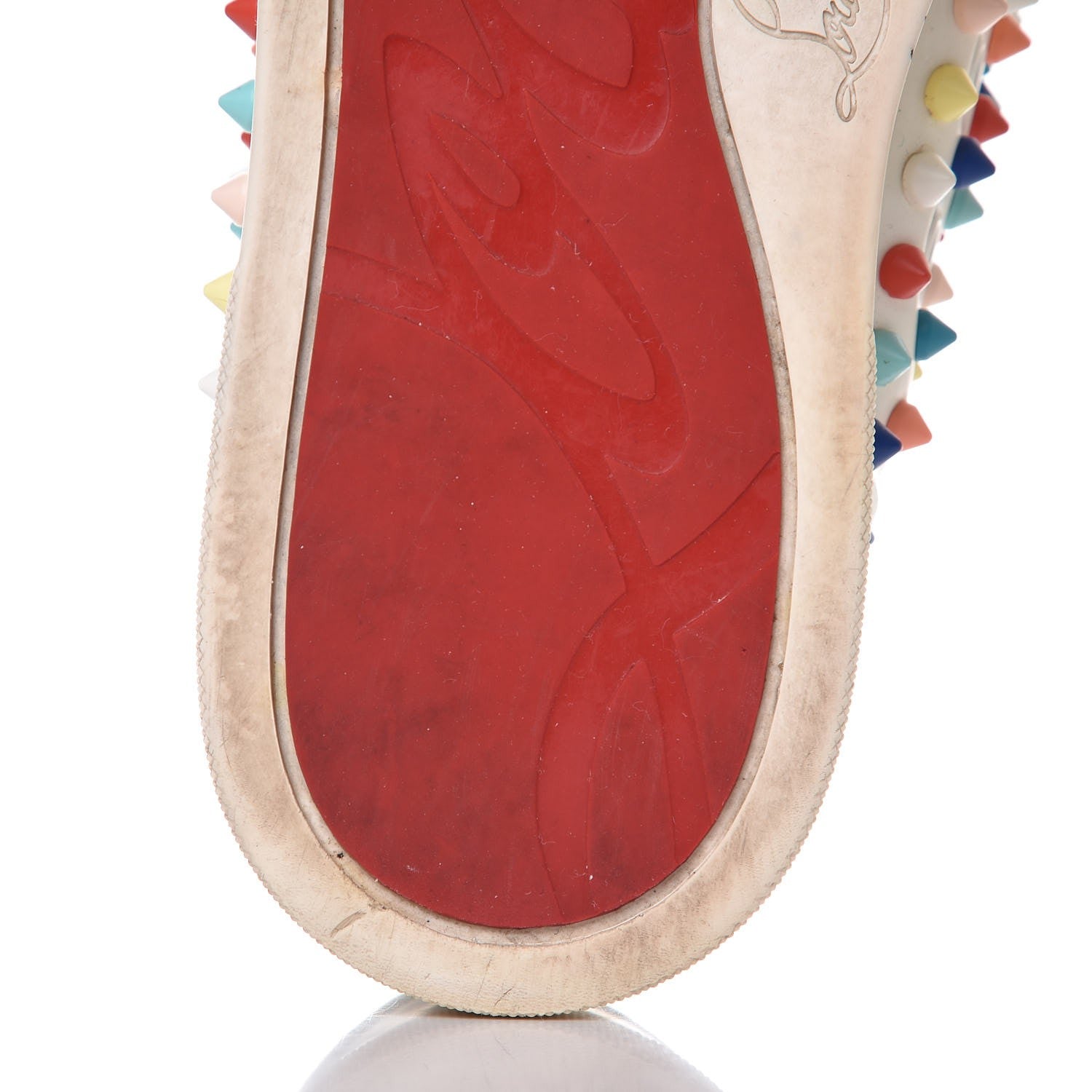 Christian Louboutin Calfskin Louis Spikes Flat Sneakers 40 White Multi 20 of 26