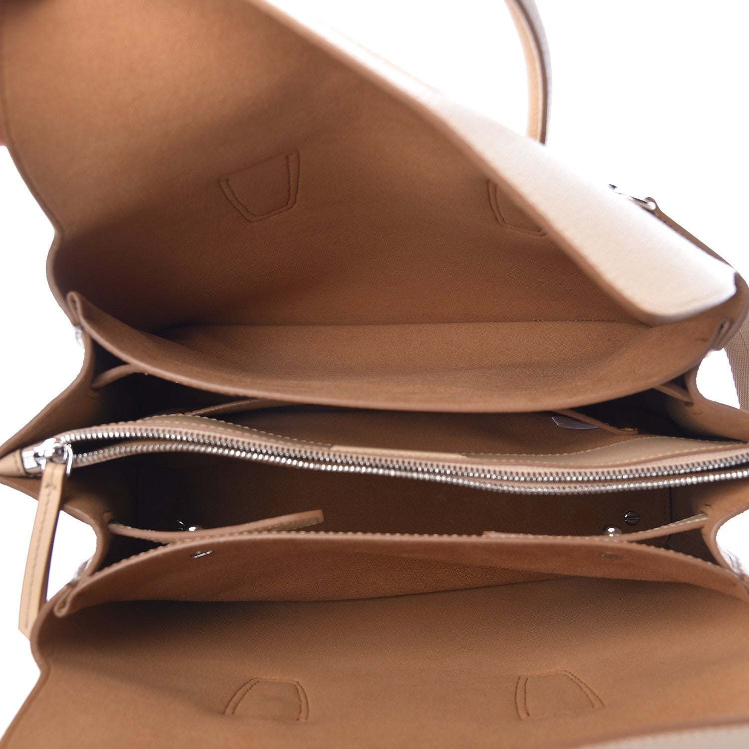 MCM Grained Calfskin Medium Milla Tote Latte Beige 5 of 9