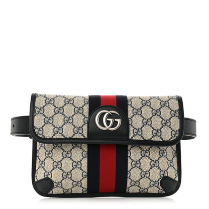 Gucci GG Supreme Monogram Web Small Ophidia Belt Bag 90 36 Beige Navy 1 of 11