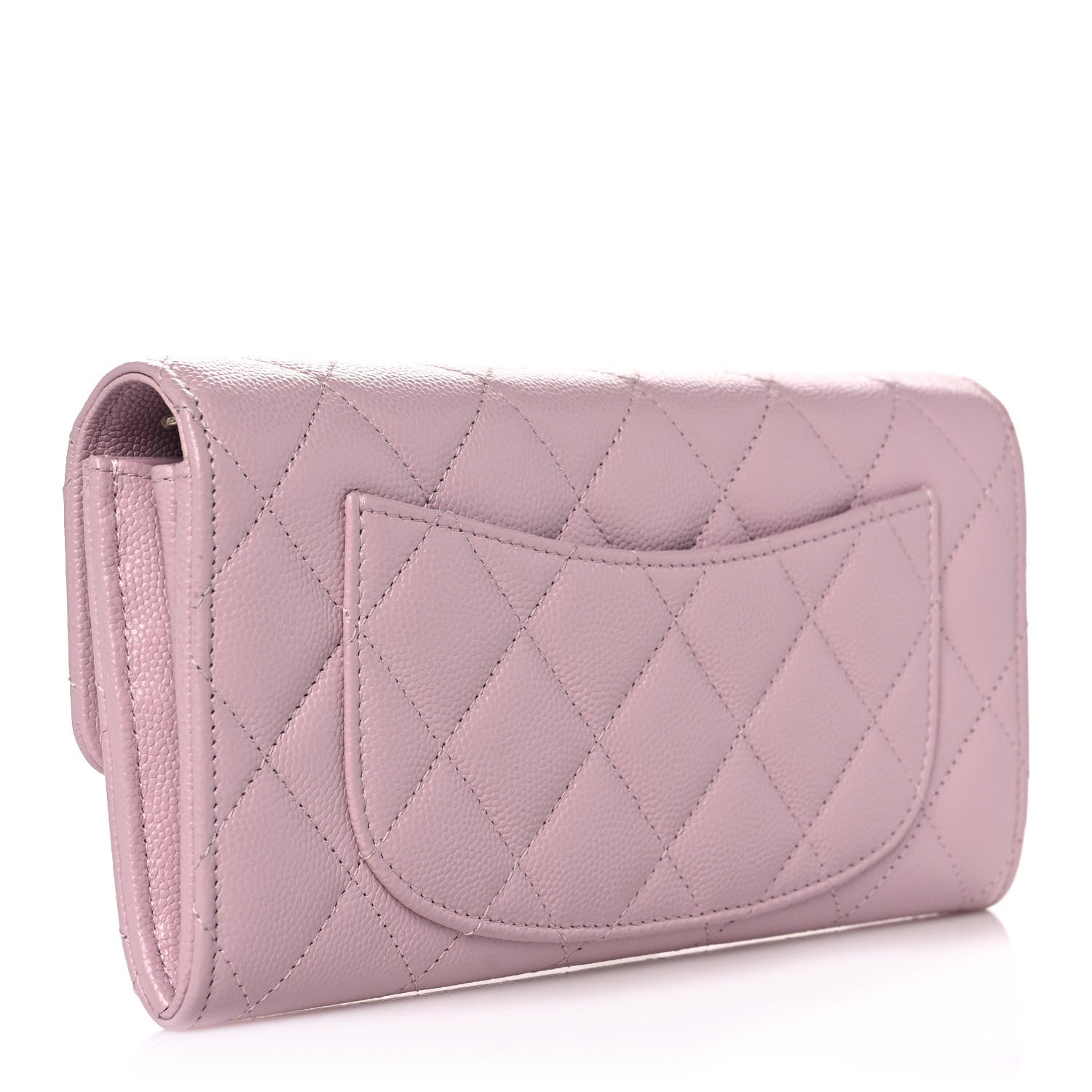 Chanel Caviar Quilted Large Gusset Flap Wallet Light Pink 3 of 10