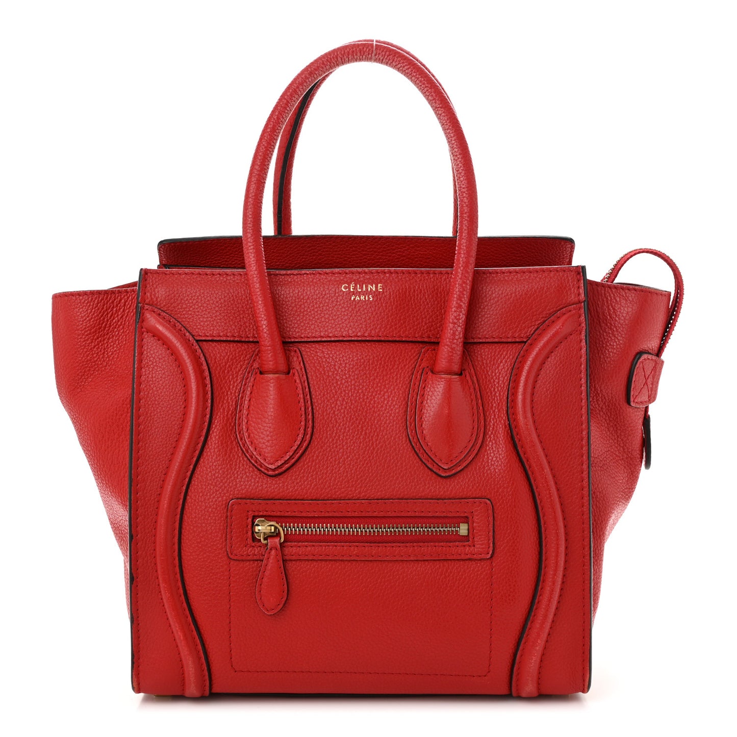 Drummed Calfskin Micro Luggage Red