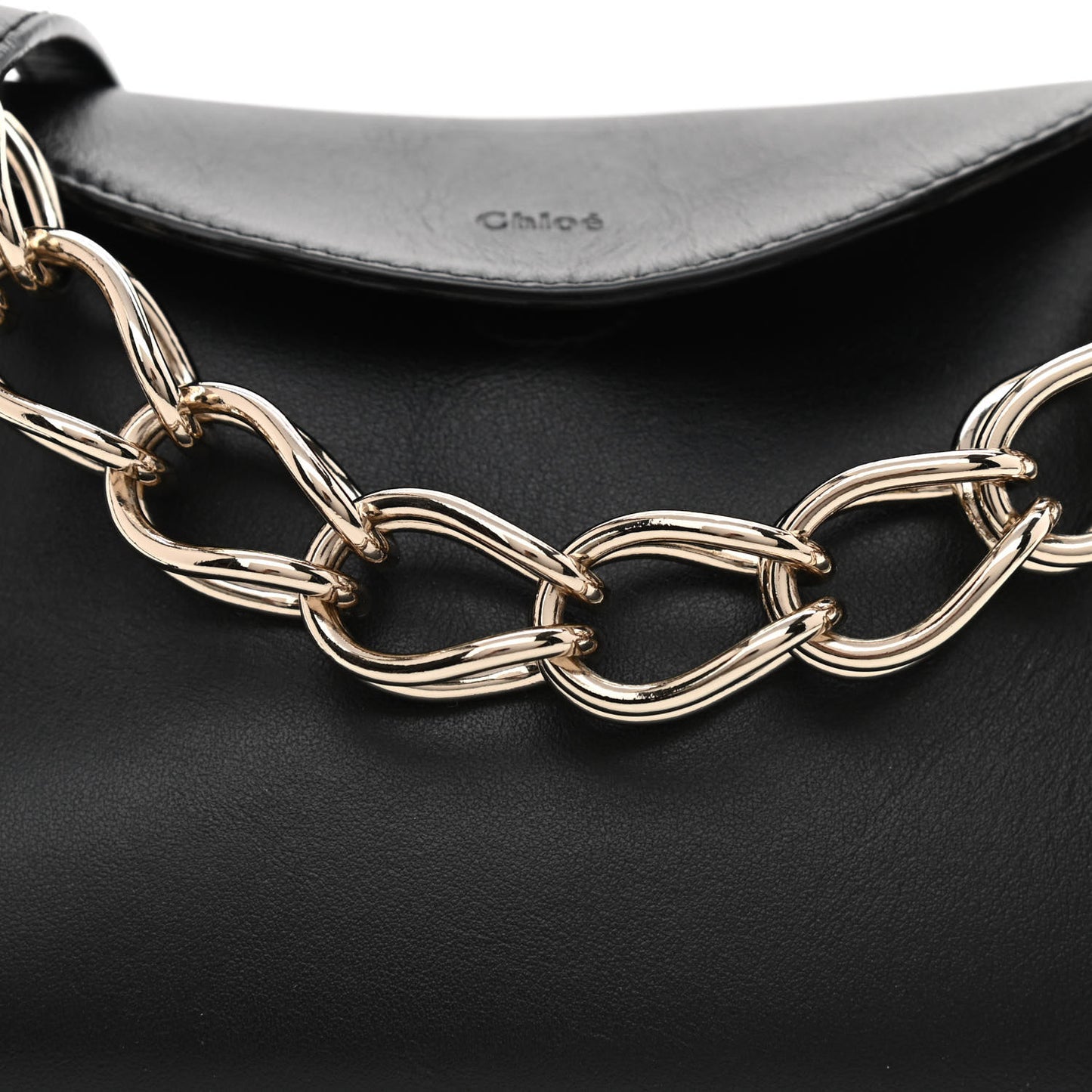 Shiny Calfskin Mini Juana Shoulder Bag Black