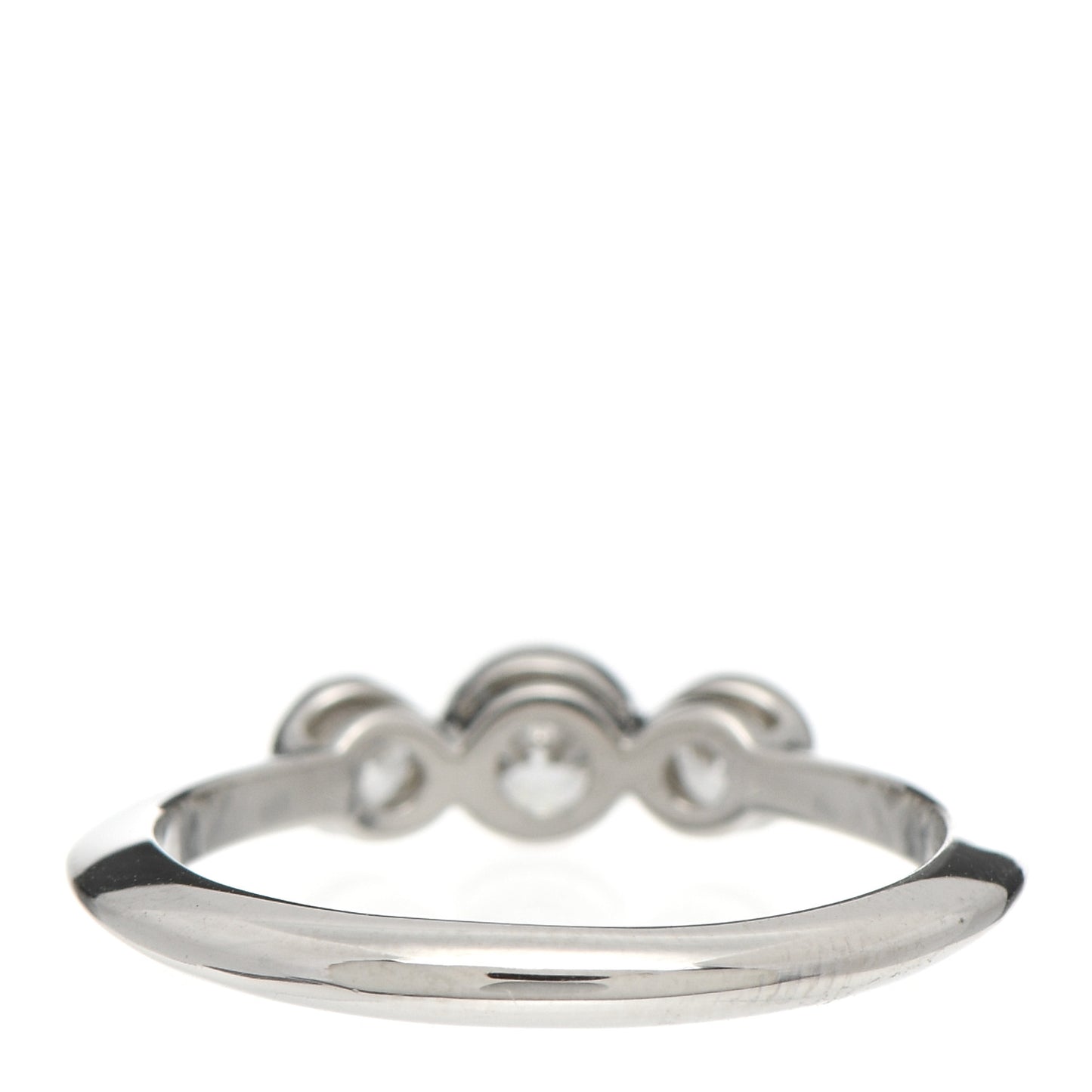 Platinum Diamond Three Stone Milgrain Ring 49 4.75