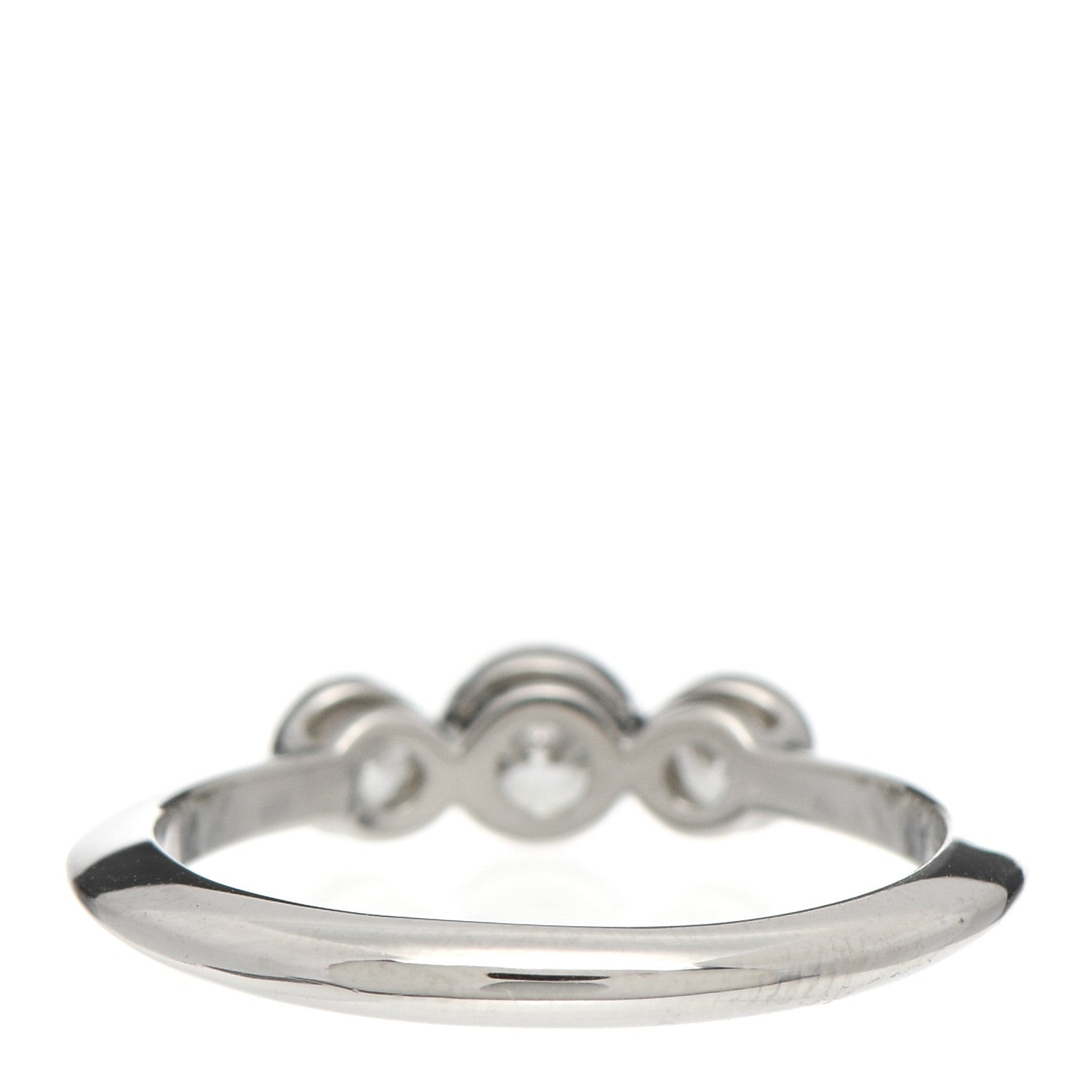 Tiffany Platinum Diamond Three Stone Milgrain Ring 49 4.75 3 of 5