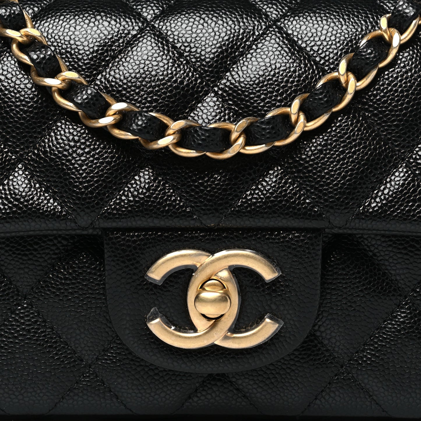 Caviar Quilted Mini Handy CC Flap Black