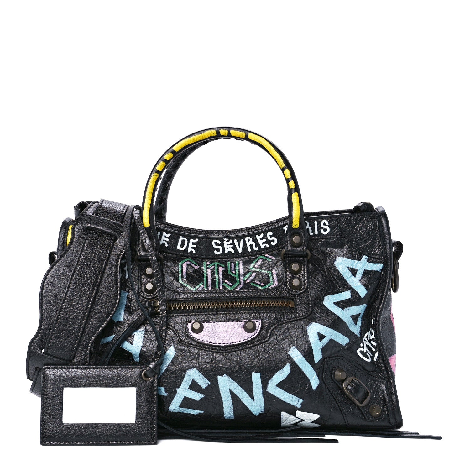 Balenciaga Agneau Graffiti All Over Classic Hardware S City Black Multicolor 1 of 12