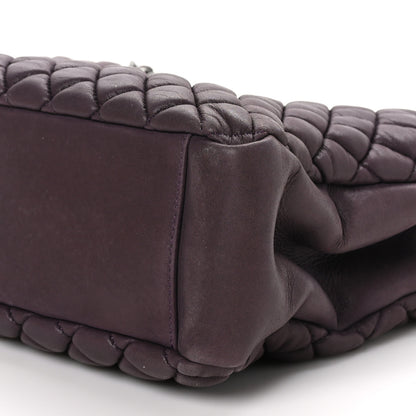 Chanel Iridescent Calfskin Small New Bubble Quilt Tote Plum 11 of 11