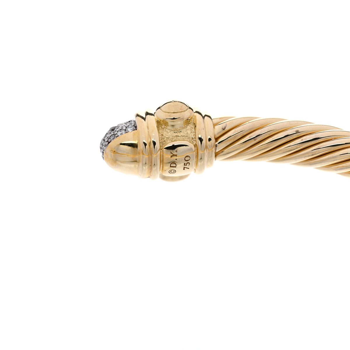 18K Yellow Gold Diamond 5mm Pave Renaissance Bracelet