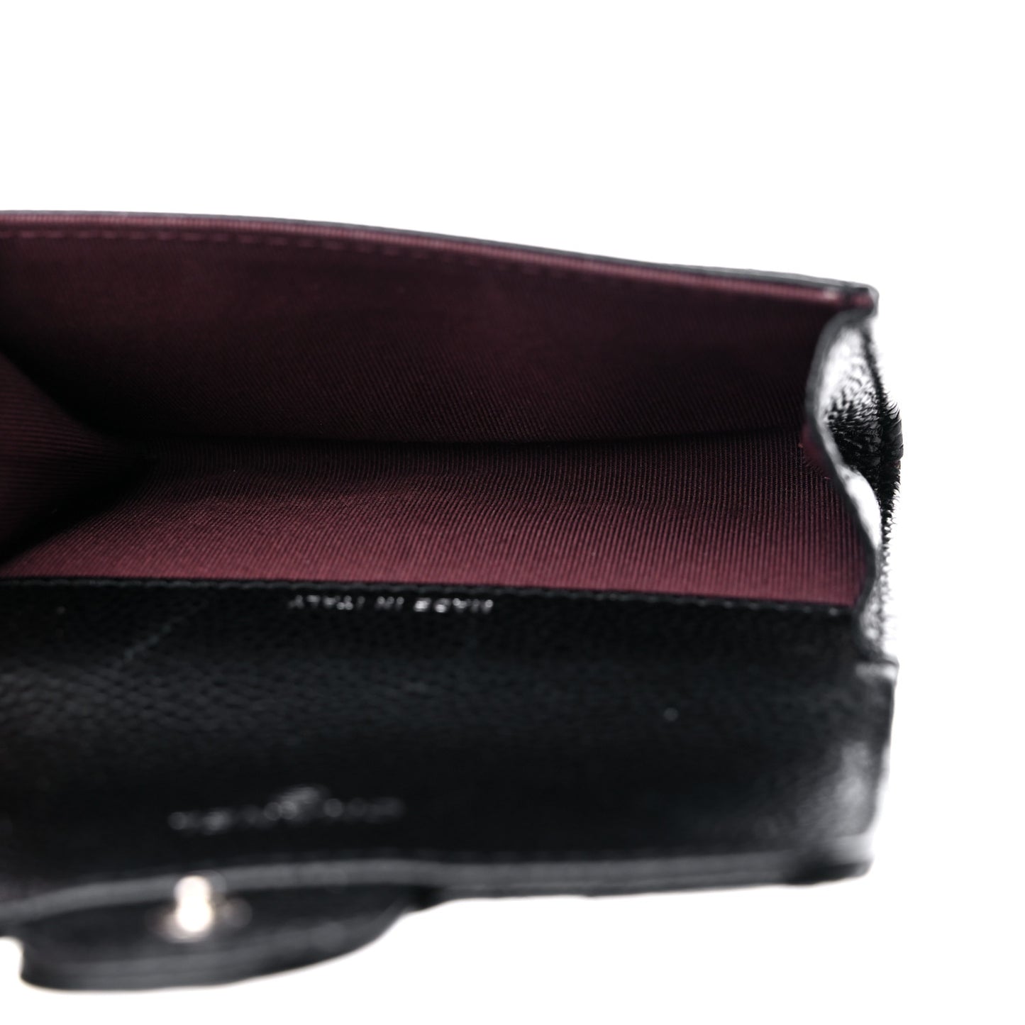 Caviar Quilted Flap Card Holder Black