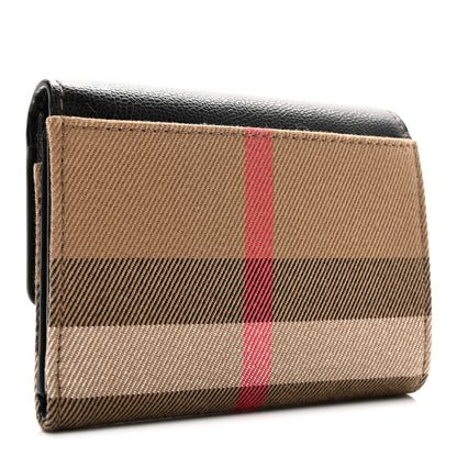 Burberry Grainy Calfskin Vintage Check Small Envelope Wallet Black 3 of 8