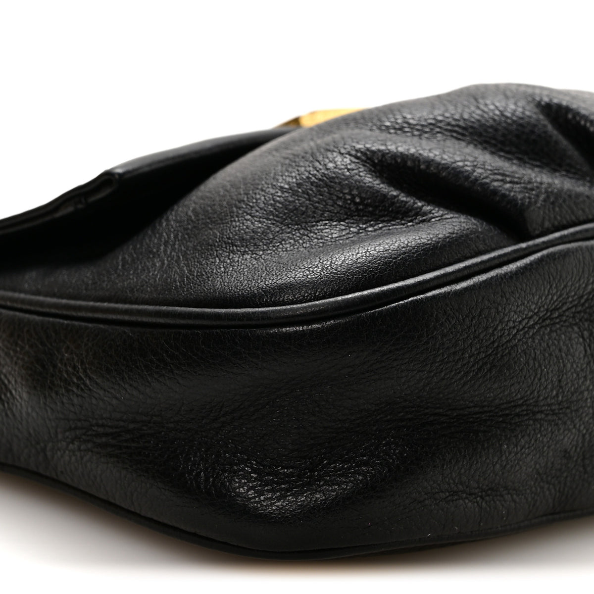 Vitello Flamingo Fendista Pouchette Crossbody Black