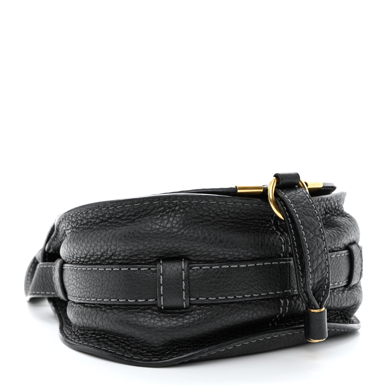 Chloe Grained Calfskin Small Marcie Saddle Bag Black 4 of 11