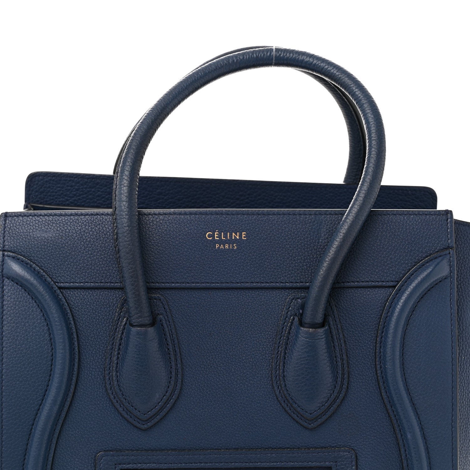 Celine Drummed Calfskin Micro Luggage Marine 8 of 14