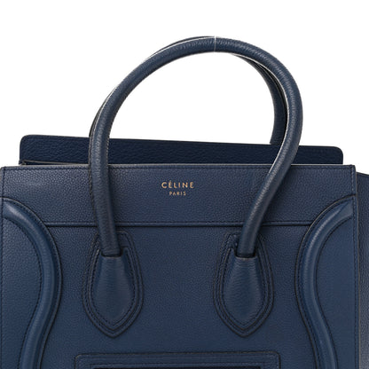Celine Drummed Calfskin Micro Luggage Marine 8 of 14