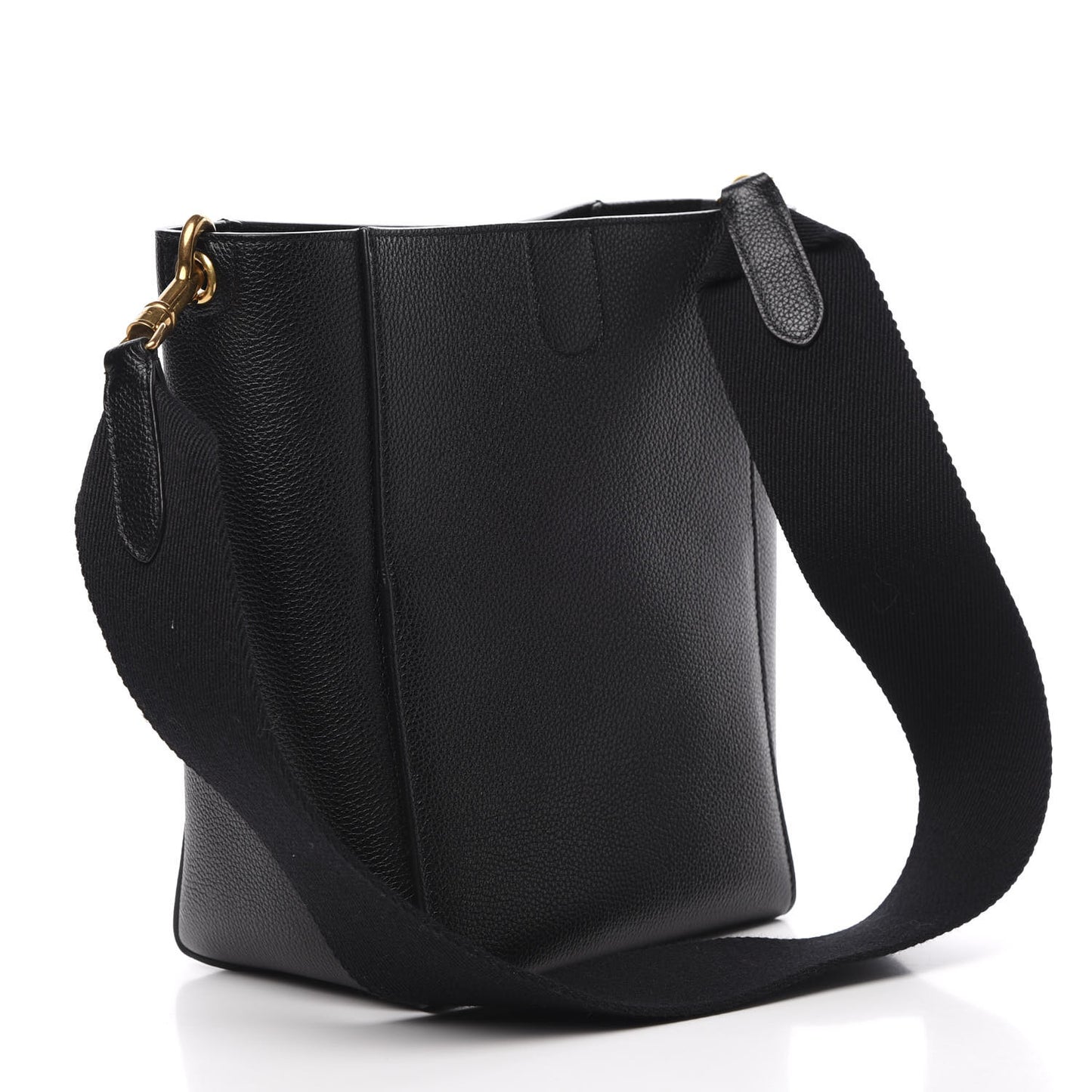 Soft Grained Calfskin Small Sangle Bucket Bag Black