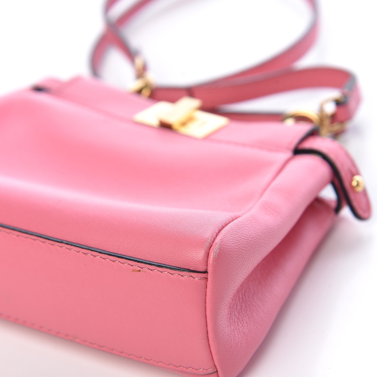 Fendi Shiny Nappa Micro Peekaboo Iconic Satchel Rosa Fluo 15 of 15