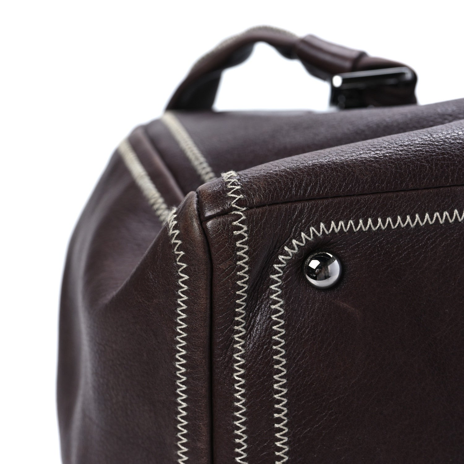 Chanel Deerskin Stitched Medium Bowler Brown 11 of 11