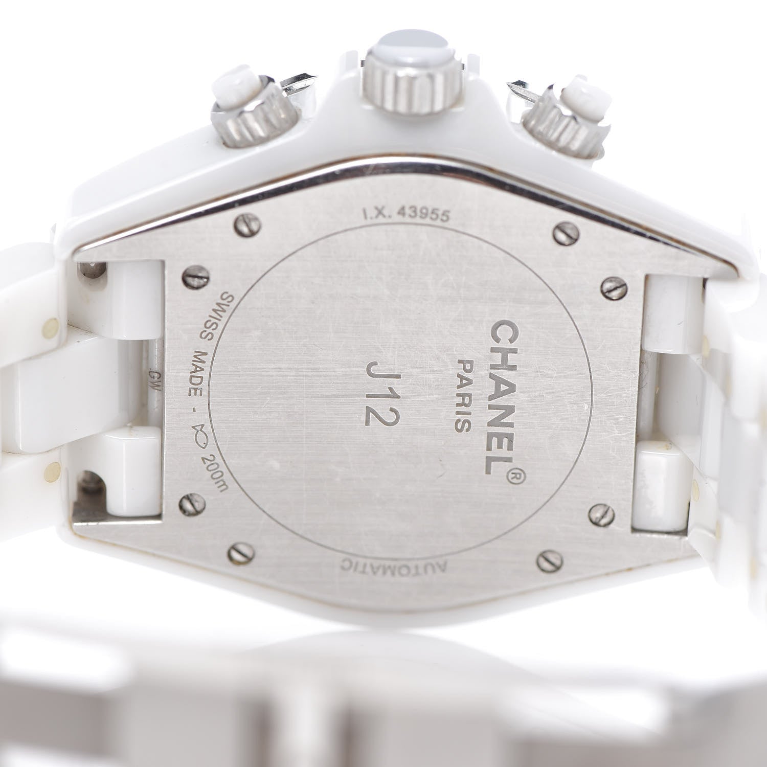 Chanel Stainless Steel Ceramic Diamond 41mm J12 Chronograph Automatic Watch White 5 of 6