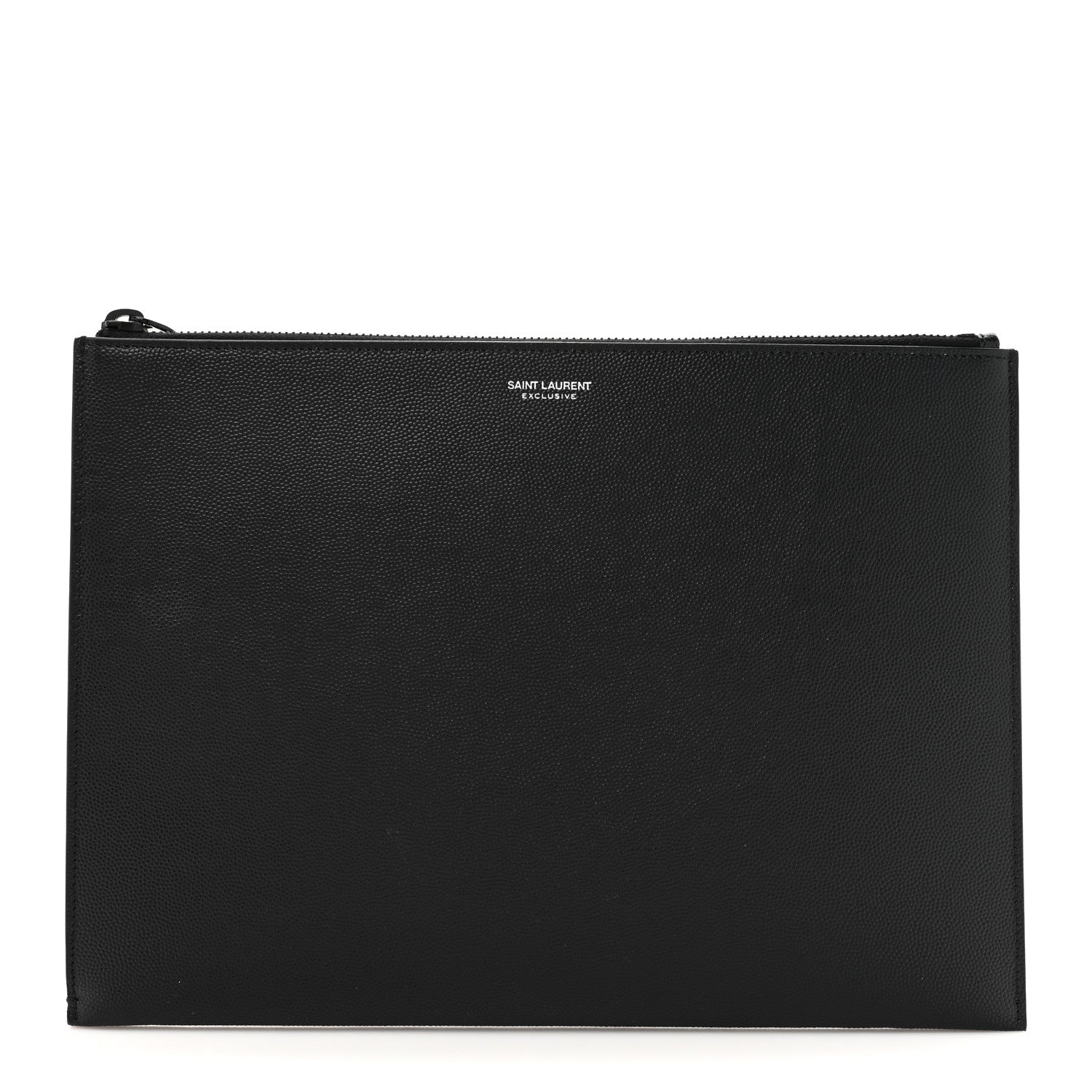 Saint Laurent Grain De Poudre Zipped Tablet Holder Black 1 of 12