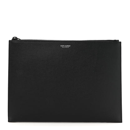Saint Laurent Grain De Poudre Zipped Tablet Holder Black 1 of 12