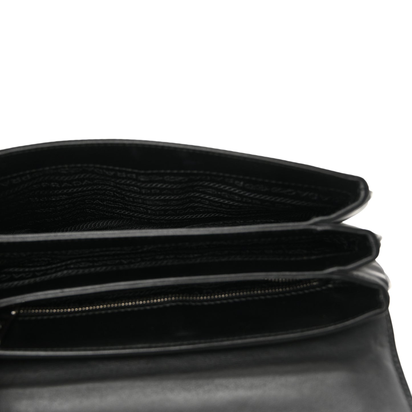 Saffiano Tessuto Nylon Chain Shoulder Bag Black
