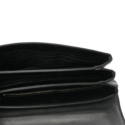 Prada Saffiano Tessuto Nylon Chain Shoulder Bag Black 5 of 9