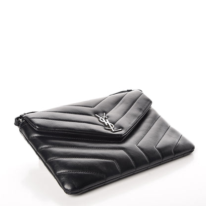 Saint Laurent Calfskin Y Quilted Monogram Loulou Flap Bag Black 4 of 10