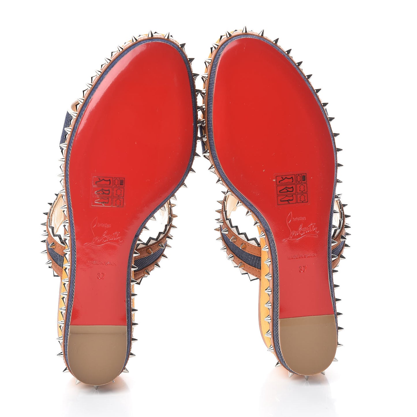 Denim Calfskin Nappa Montezuplage 60 Platform Slide Sandals 37 Multicolor