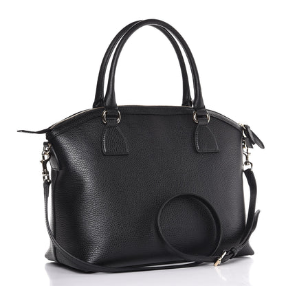 Gucci Dollar Calfskin GG Charm Dome Satchel Black 3 of 7