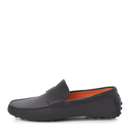 Hermes Epsom Mens Oscar Loafers 42 Black 1 of 8
