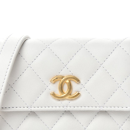 Chanel Calfskin Quilted About Pearls Card Holder Flap With Chain White 12 of 12