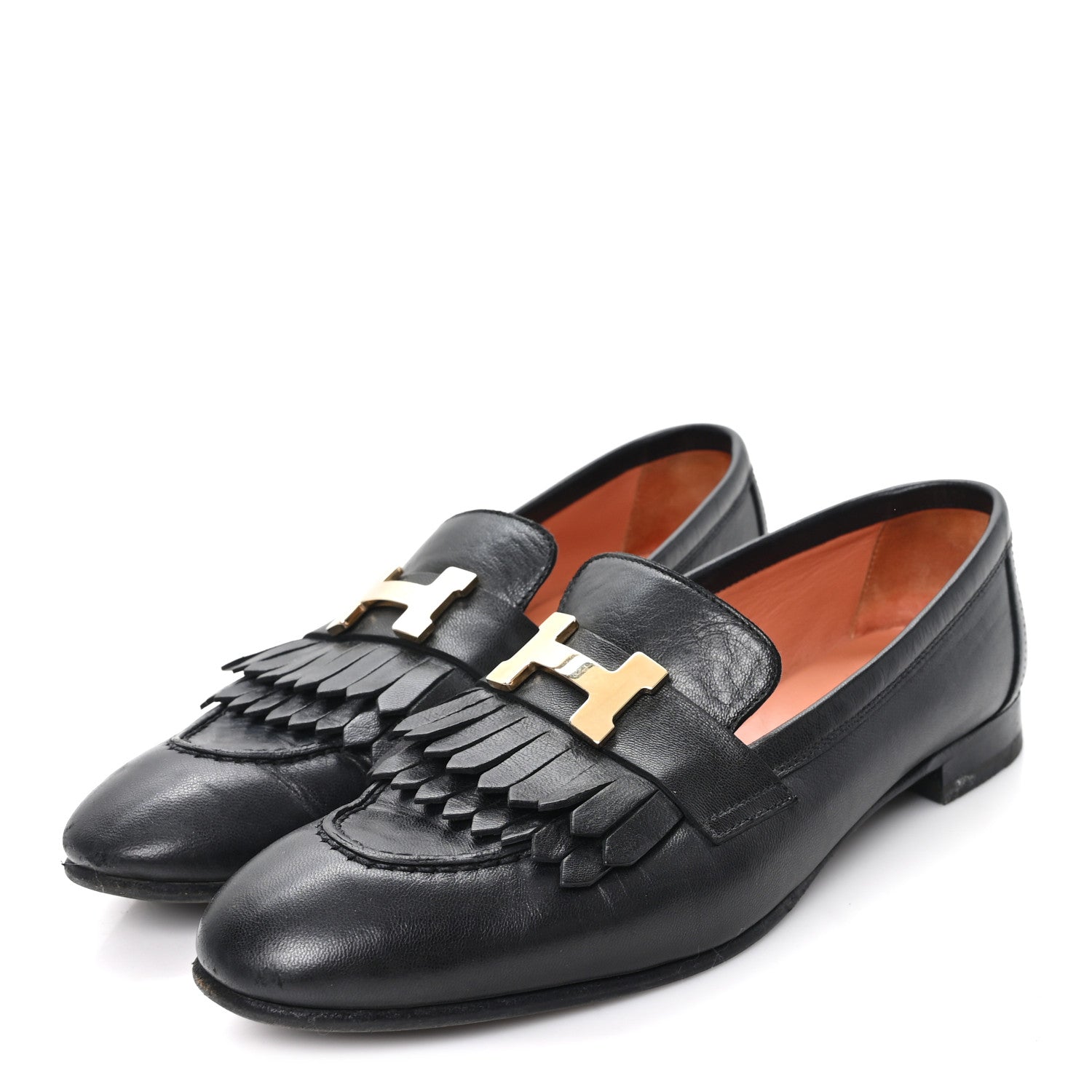 Hermes Goatskin Womens Royal Loafers 36 Black 4 of 12