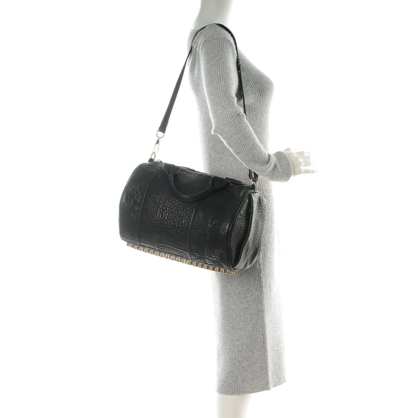 Pebbled Lambskin Rocco Black Pale Gold Hardware