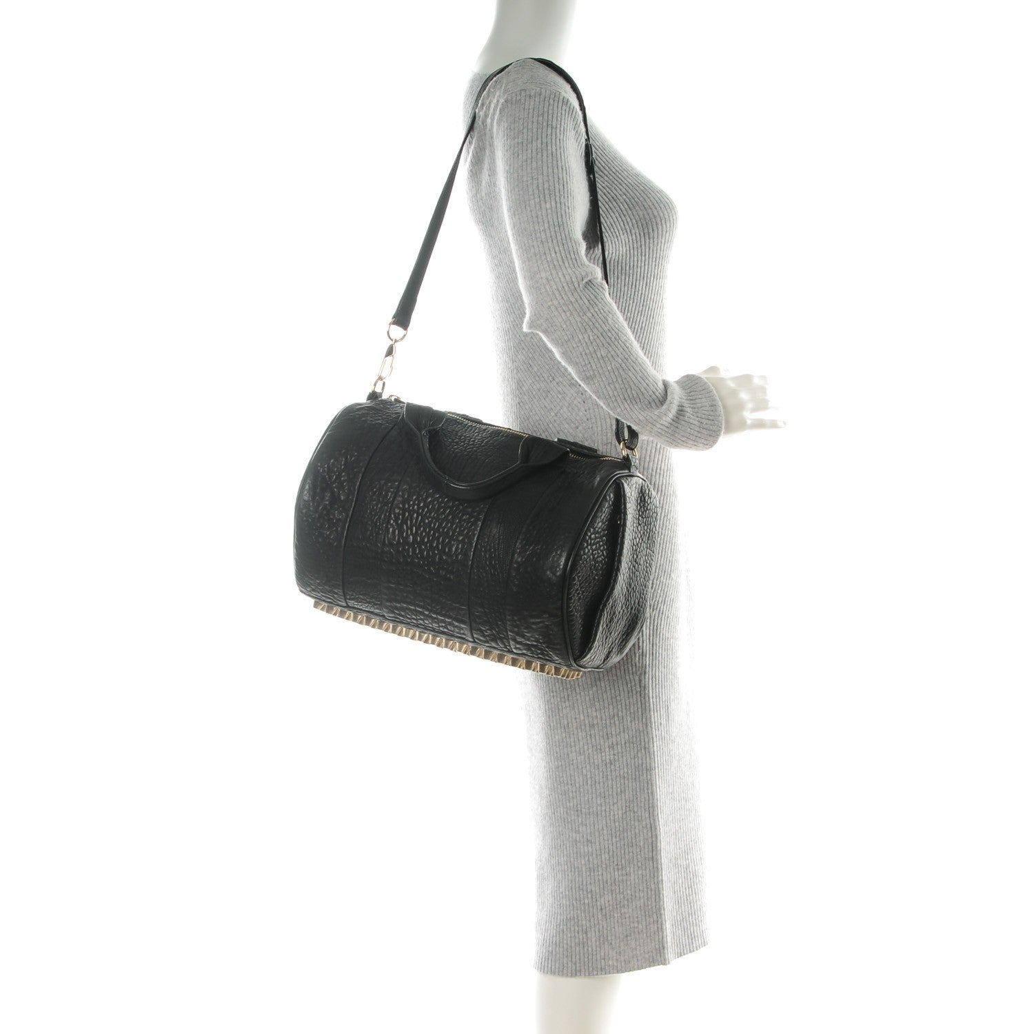Alexander Wang Pebbled Lambskin Rocco Black Pale Gold Hardware 2 of 7