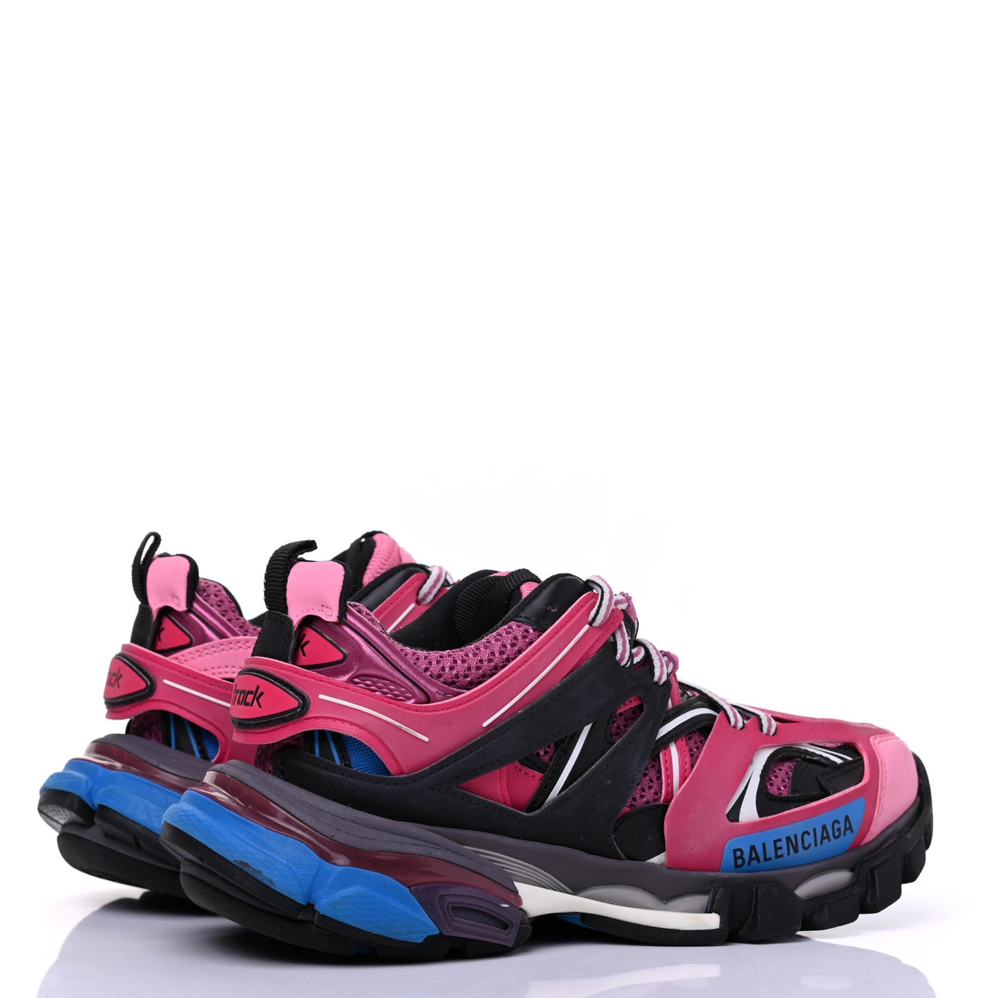 Mesh Nylon Metallic Fabric Womens Track Sneakers 35 Pink Blue