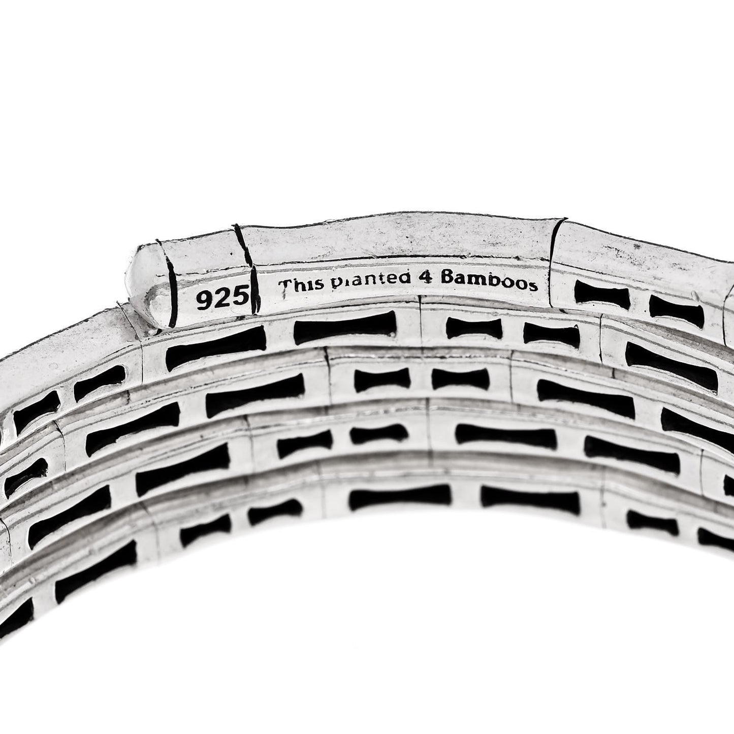 Sterling Silver Bamboo Coil Bangle Bracelet