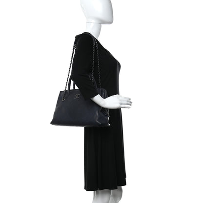 Chanel Grained Vegetal Calfskin Small Urban Shopping Tote Navy 2 of 13