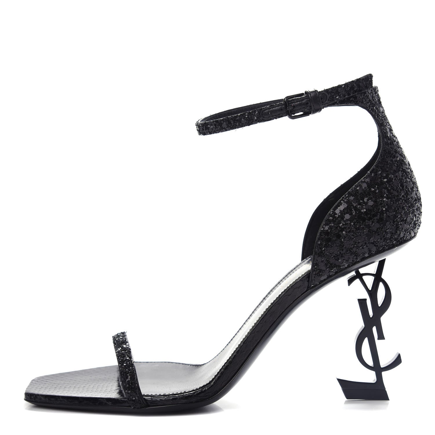 Saint Laurent Glitter Opyum 85 Sandals 37 Black 1 of 11