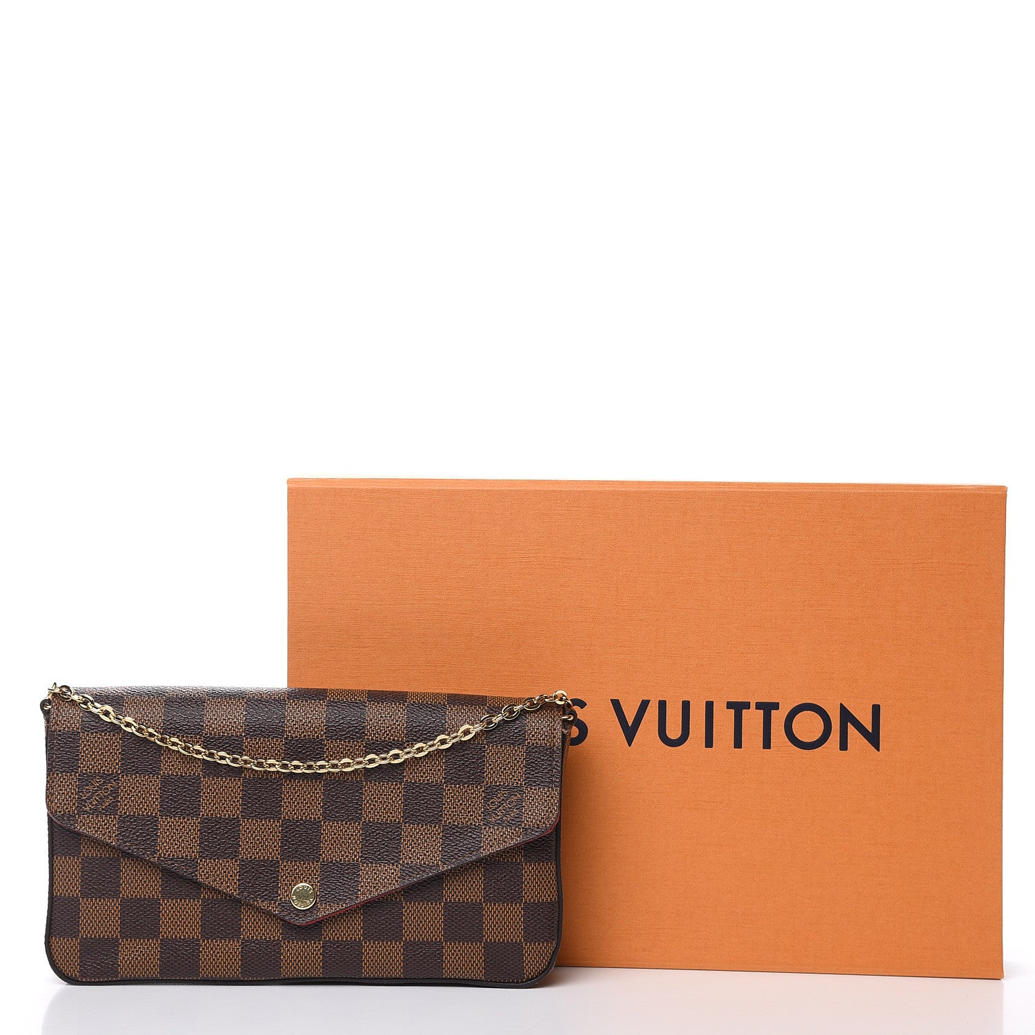 Louis Vuitton Damier Ebene Pochette Felicie Chain Wallet 12 of 14