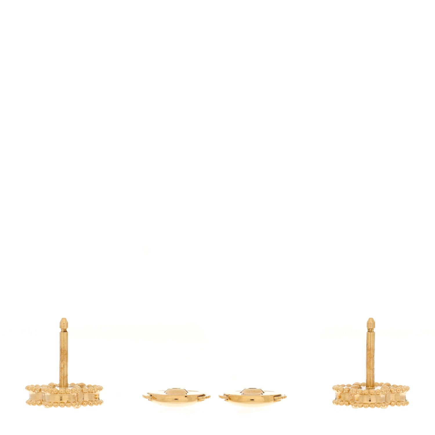 Van Cleef & Arpels 18K Yellow Gold Black Onyx Sweet Alhambra Earrings 3 of 5