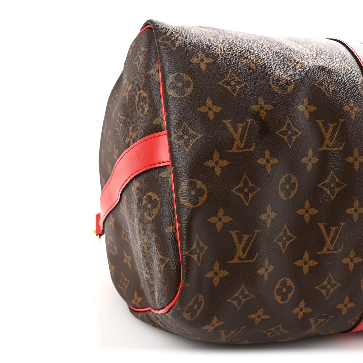 Calfskin Monogram Keepall Bandouliere 50 Coquelicot