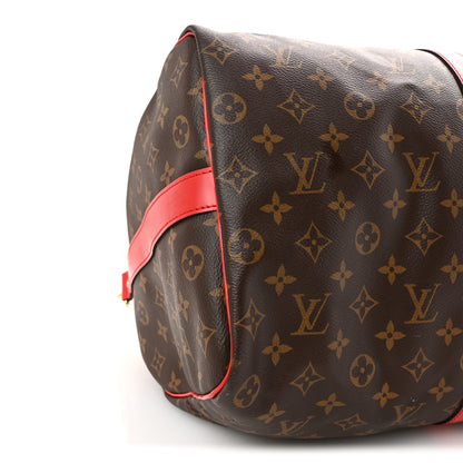 Louis Vuitton Calfskin Monogram Keepall Bandouliere 50 Coquelicot 7 of 9
