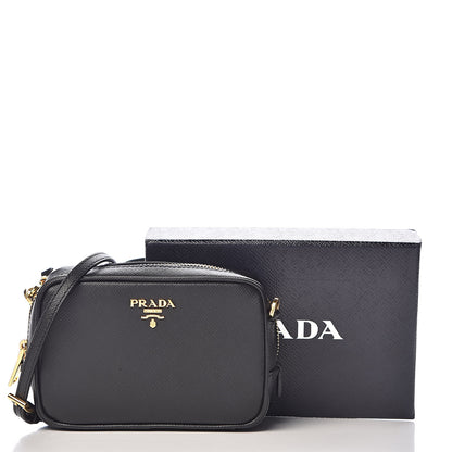 Prada Saffiano Mini Camera Crossbody Bag Black 12 of 12