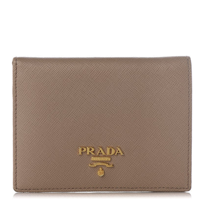 Prada Saffiano Metal Bi-Fold Wallet Naturale 1 of 9