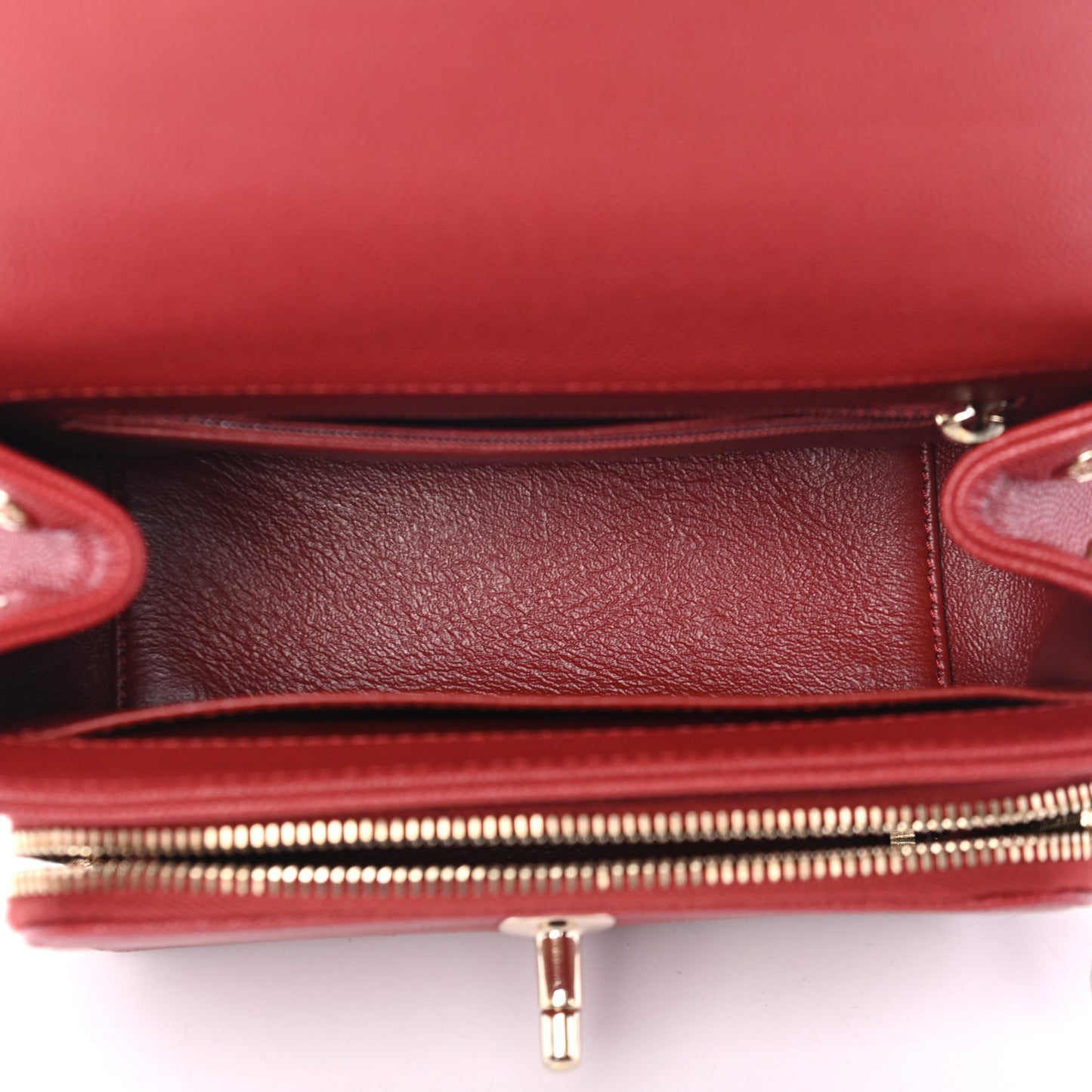 Caviar Quilted Small Business Affinity Flap Red