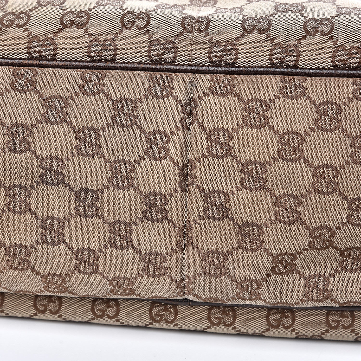 Gucci Monogram Natural Pigskin Large Diaper Bag Beige Ebony Cocoa Dark Chocolate 9 of 18