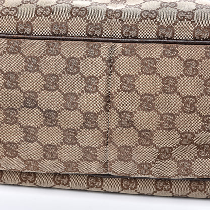 Gucci Monogram Natural Pigskin Large Diaper Bag Beige Ebony Cocoa Dark Chocolate 9 of 18